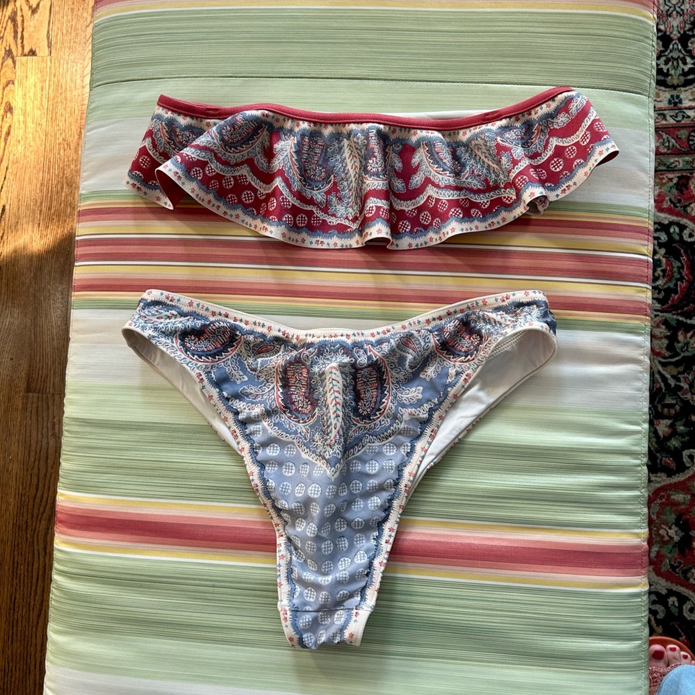 Zimmerman | Vitali Frill Bandeau Bikini Set | Mismatched